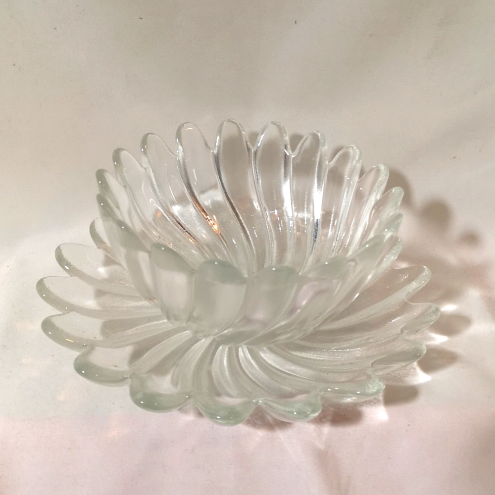 Lovely Vintage Walther Glas Liebenstein Swirled Petal Art Glass Bowl & Plate Set
